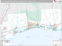 Gulfport-Biloxi-Pascagoula Metro Area Digital Map Premium Style